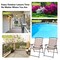 Costway 2 pcs Patio Folding Sling Dining Chairs Armrests Steel Frame Outdoor Beige/Grey